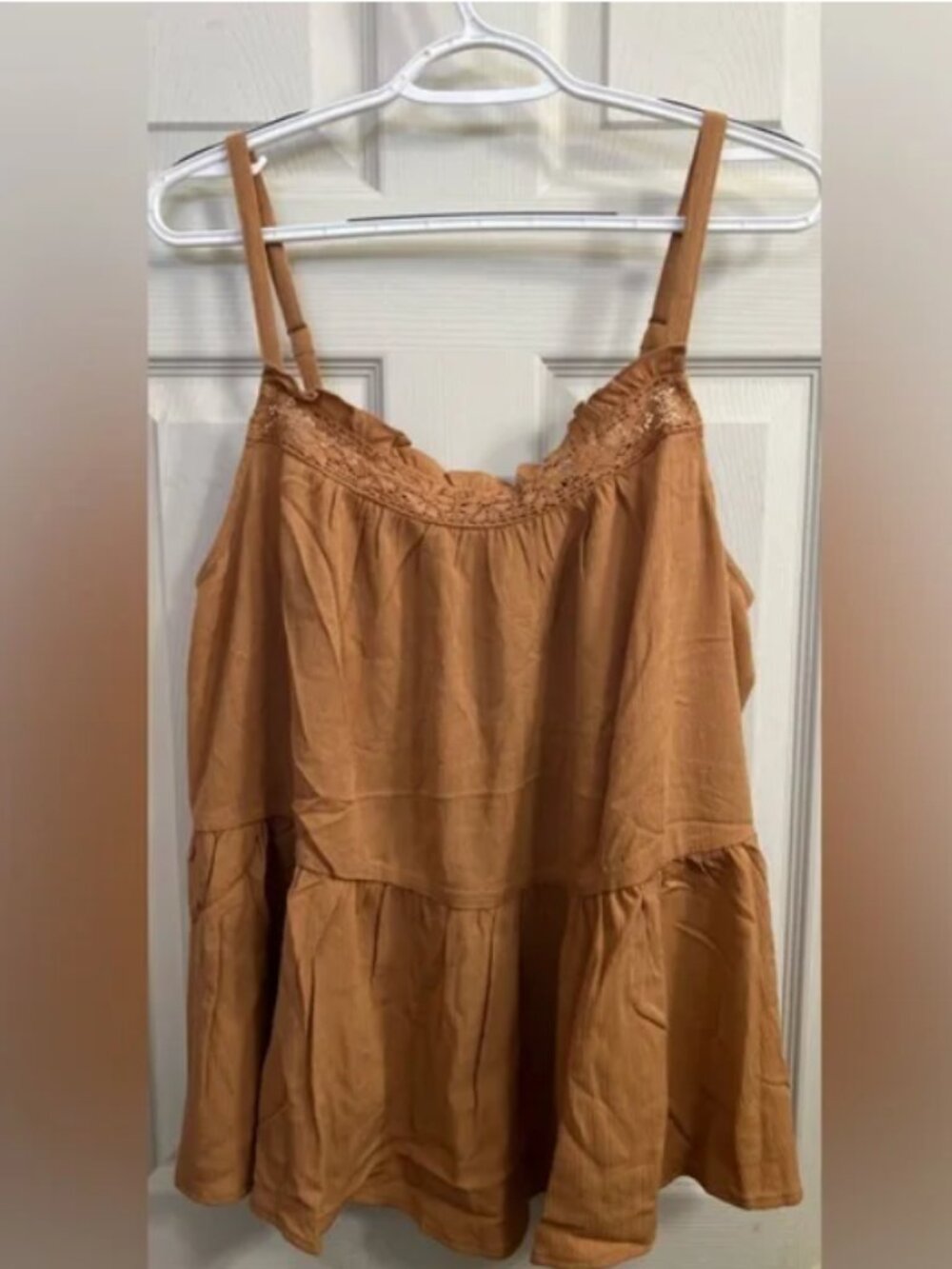 NWOT Torrid Mustard Yellow Lace Trim Cami - Boho Layering Top - 1X